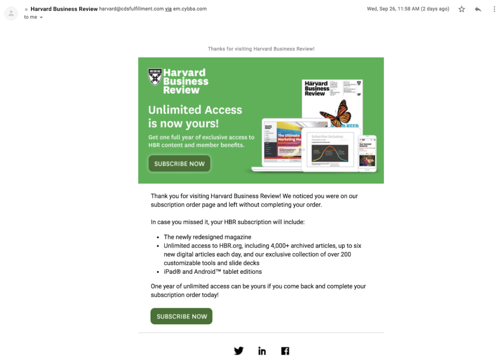 Harvard Business Review email