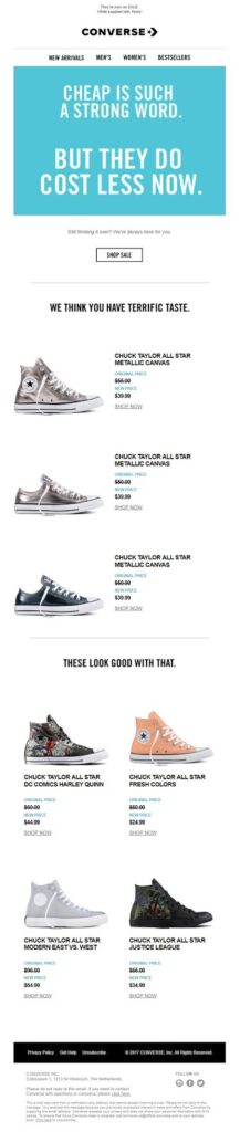 Converse browse abandonment email example