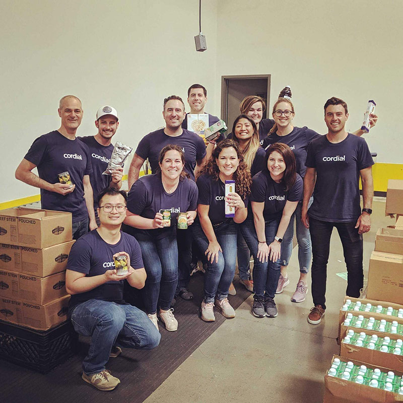 Group of Cordial employees at a volunteer event