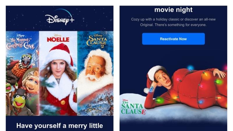 Disney Plus holiday email example