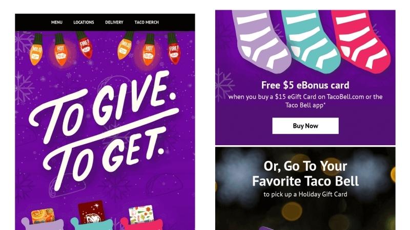 Taco Bell holiday email