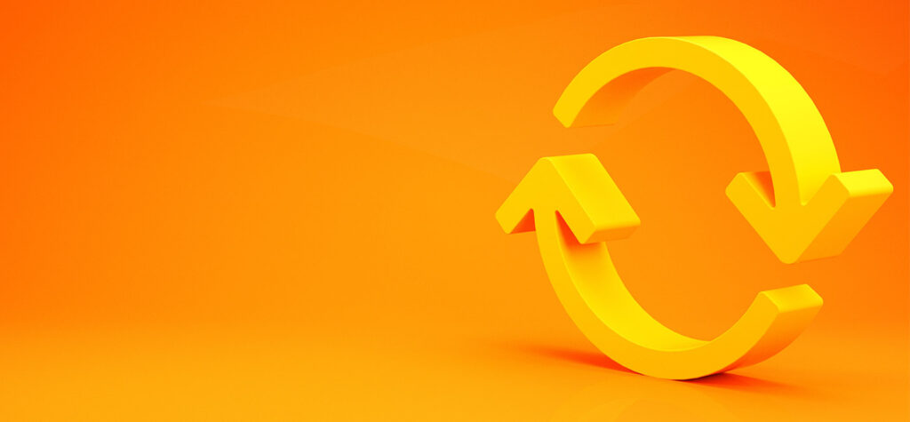 Repeat icon on orange background