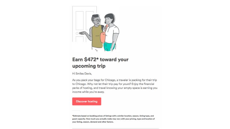 Airbnb email example