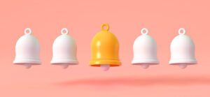 Yellow and white notification bells