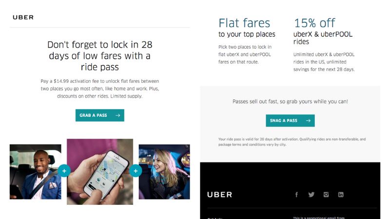 Uber email example