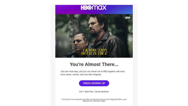 HBO email example