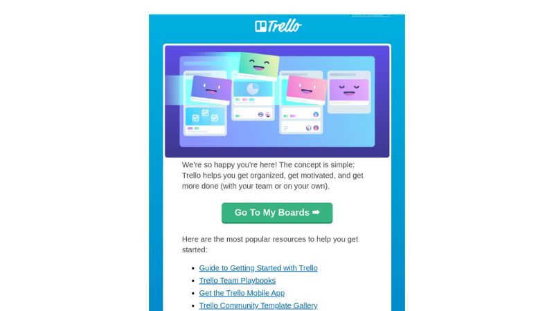 Trello welcome series email example