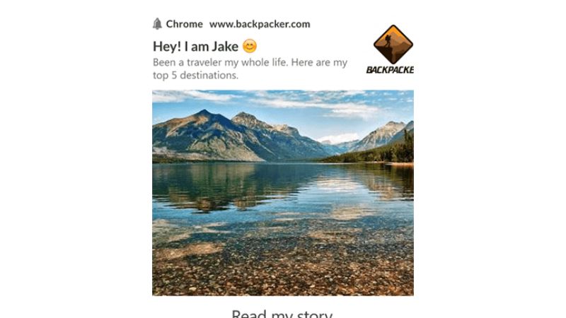 Backpacker Web Push Notification