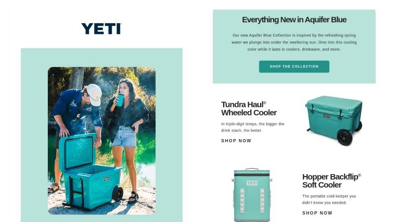 YETI recommendations email