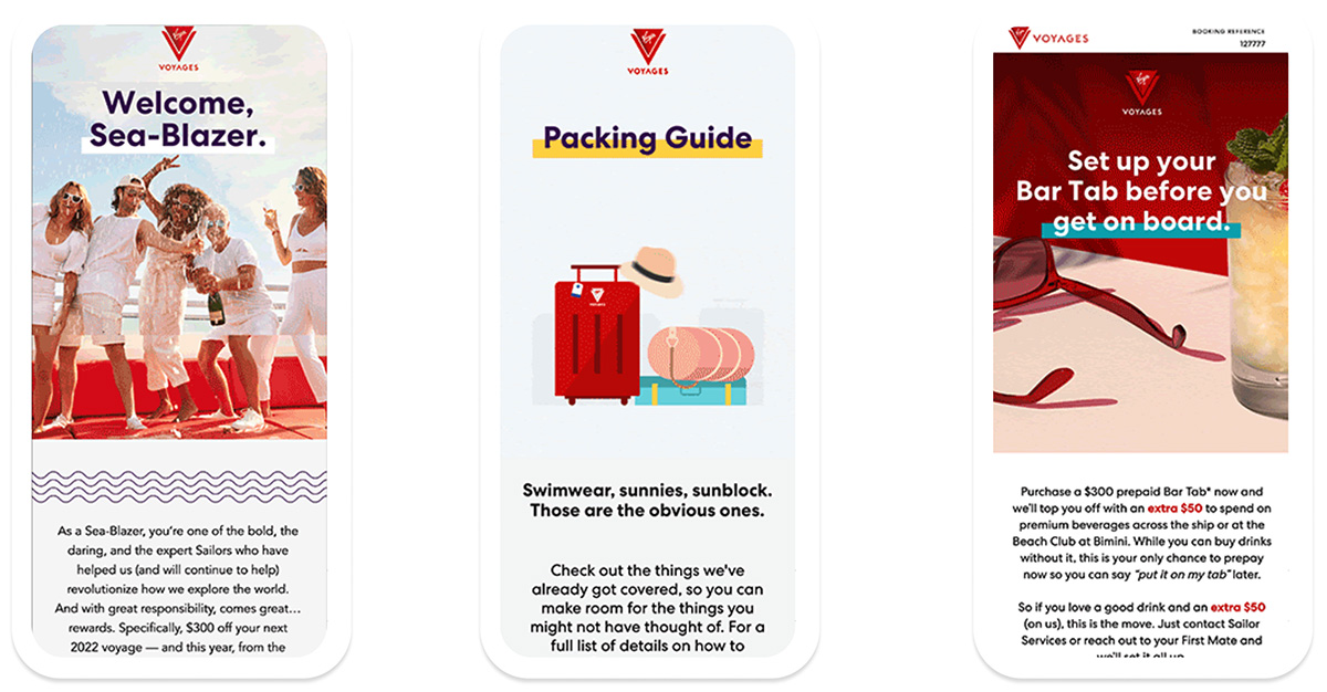 Virgin Voyages - Messaging Examples