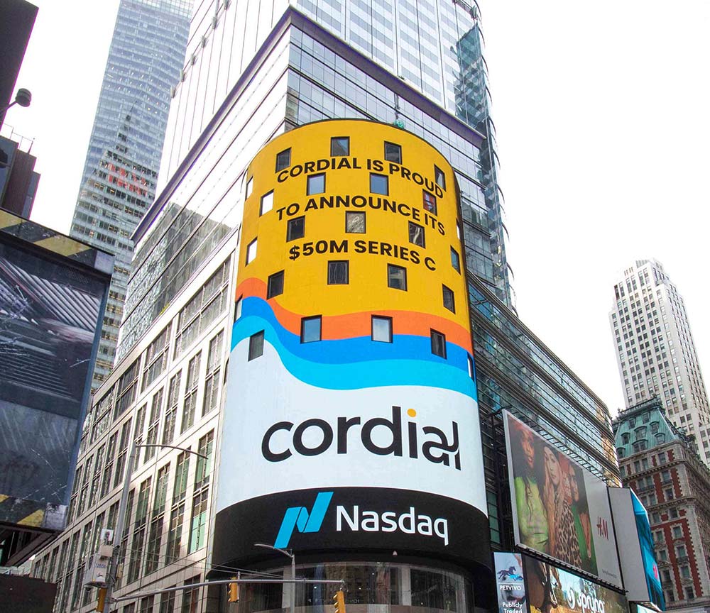 Nasdaq sign with Cordial Series C announcement
