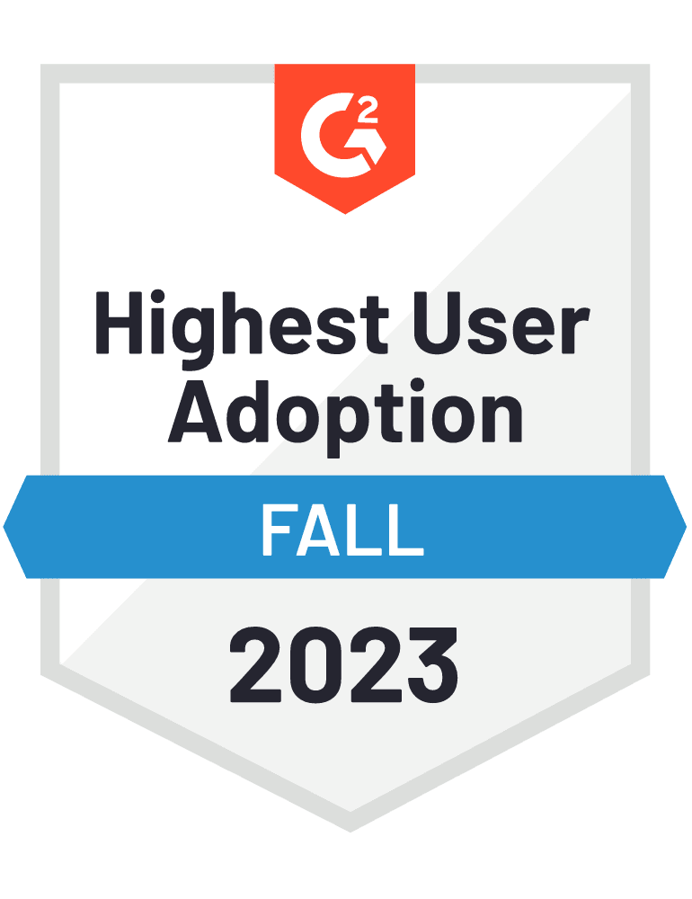 Highest User Adoption G2 Badge